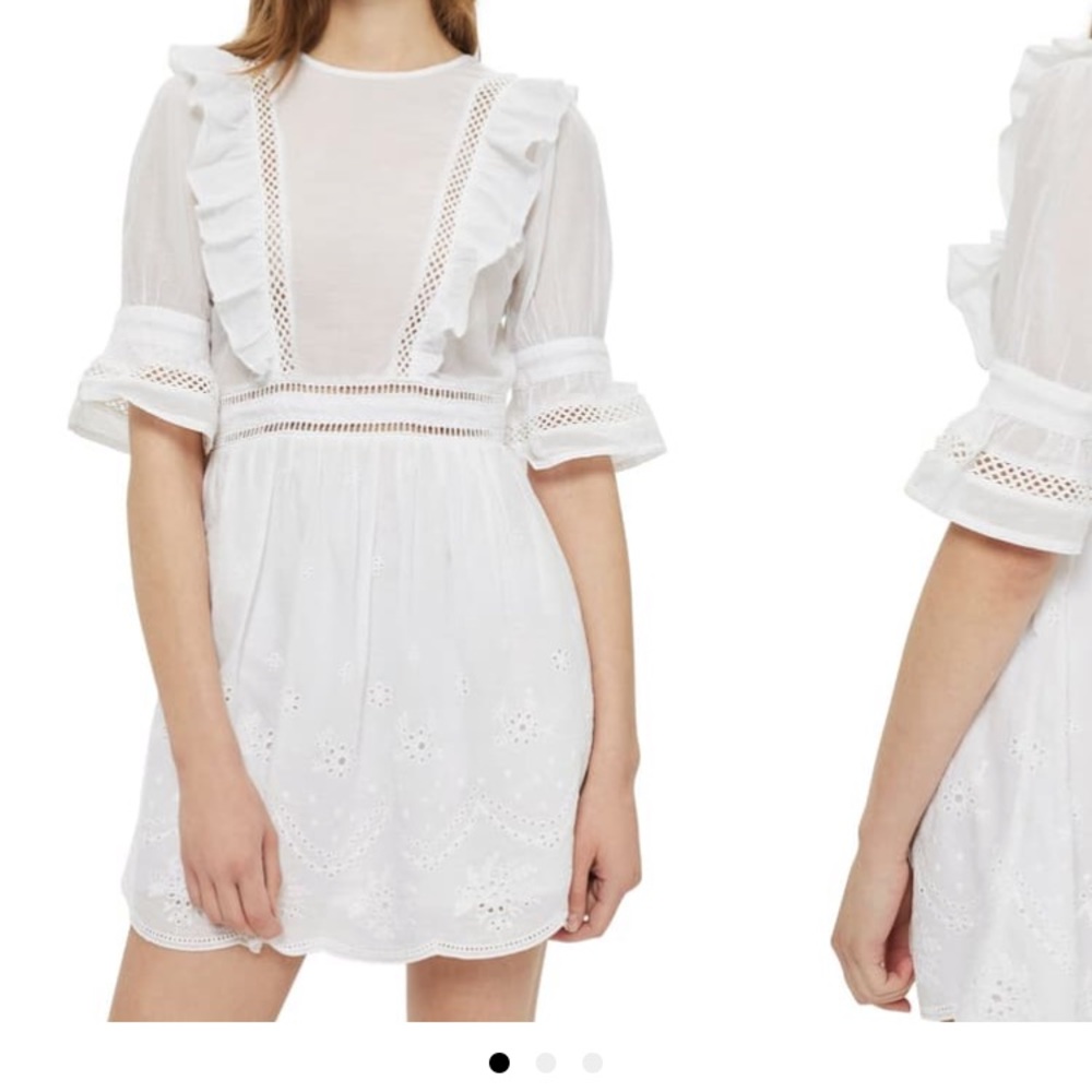 Top shop Broderie mini dress size 6 (2-4)